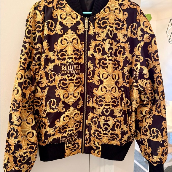 Versace Sz Medium Reversible Bomber Jacket in Barocco/Black